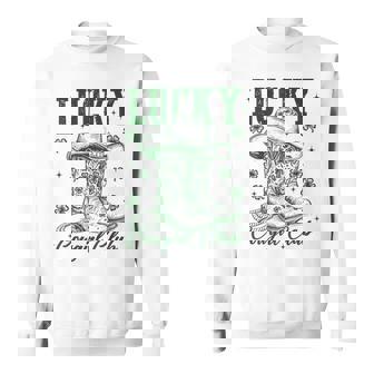 Vintage Retro St Patrick's Day Cowboy Lucky Cowgirl Club Sweatshirt | Mazezy