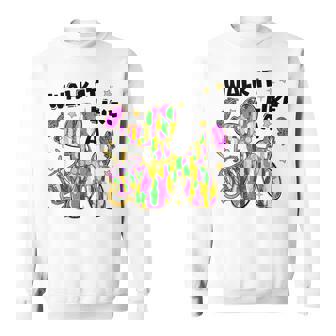 Walk It Like A Bead Dog Mardi Gras Fat Tuesday New Orleans Sweatshirt | Mazezy
