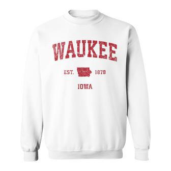 Waukee Iowa Iaintage-Sportdesign Roter Druck Sweatshirt - Geschenkecke