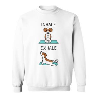 Yoga Inhale Exhale Spaniel Bretón Perro Camisa de entrenamiento - Regaloses
