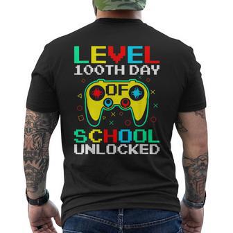 100 Days 100Th Day Of School Level Unlocked Men's T-shirt Back Print - Thegiftio UK