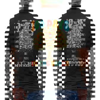 100 Days In The Books Reading Teacher Students Book Tree Men's Back Print T-Shirt - Monsterry