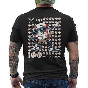 100 Days Of School Baseball Bat 100Th Day Of School Boys Men's T-shirt Back Print - Thegiftio UK