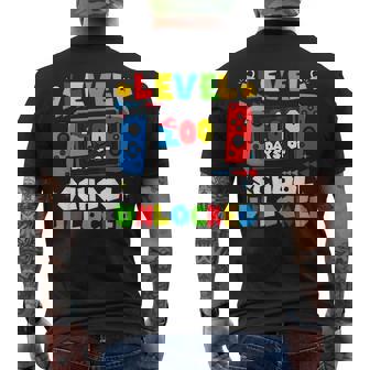100 Days Of School Level Unlocked Gaming 100Th Day Of School Men's T-shirt Back Print - Thegiftio UK