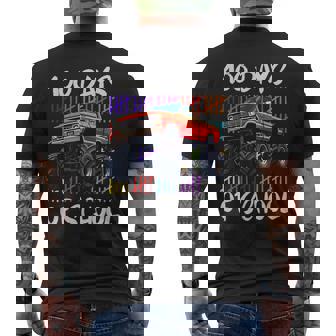 100 Days Of School Monster Truck Boy Kid 100Th Day Of School Men's T-shirt Back Print - Thegiftio UK