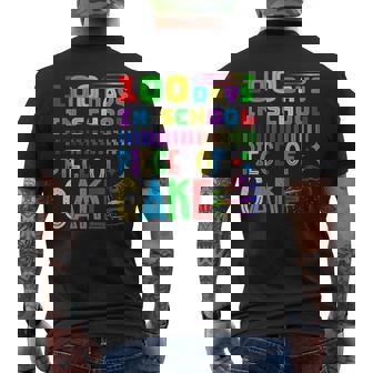 100 Days In School Piece Of Cake Teachers Students Men's Back Print T-Shirt - Monsterry
