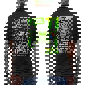 11Th Birthday Boy Time To Level Up 11 Unlocked Video Game Men's T-shirt Back Print - Monsterry