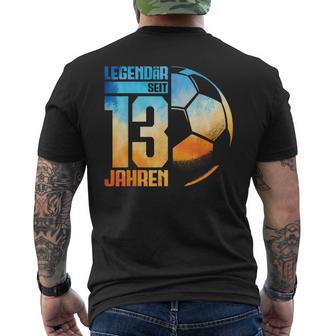 13Th Birthday Decoration Football Player 13 Years Boy Nager T-Shirt mit Rückendruck - Geschenkecke