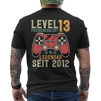 13Th Birthdayideo Gamer Level 13 Unlockedintage T-Shirt mit Rückendruck - Geschenkecke