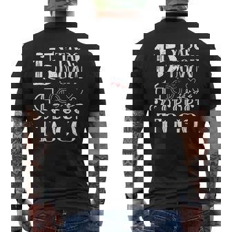 15 Years Down Forever To Go Couple 15th Wedding Anniversary Men's Back Print T-Shirt - Monsterry