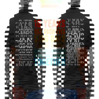 16 Year Anniversary Him Her Couple 16th Wedding Men's Back Print T-Shirt - Monsterry