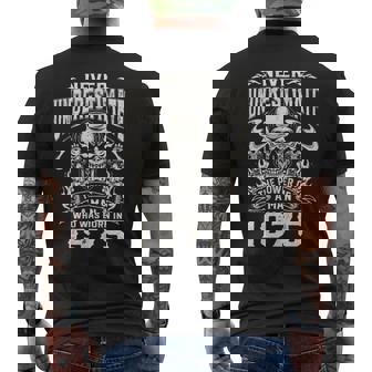1975 Power Of A Man Men's T-shirt Back Print | Mazezy