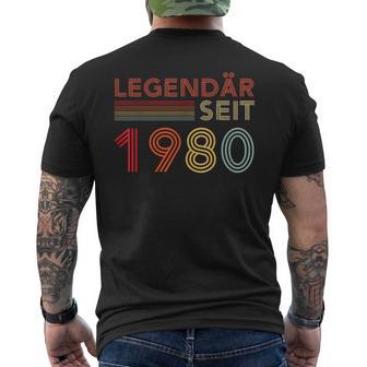 1980 Birthday Man 45Th Decoration 45S 45Th Birthday T-Shirt mit Rückendruck - Geschenkecke