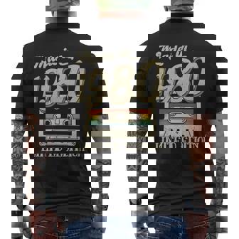 1980 Vintage Cassette Men's T-shirt Back Print | Mazezy