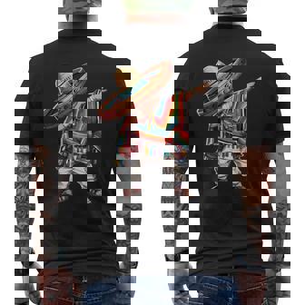 2025 Happy Party Mexican Boy Dabbing Poncho Cinco De Mayo Men's T-shirt Back Print - Thegiftio