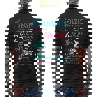 24th Wedding Anniversary Cruise Tee 24 Years Of Marriage Men's Back Print T-Shirt - Monsterry
