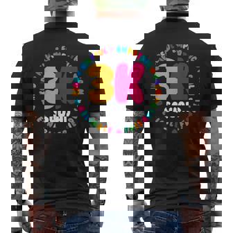 3K Squad & Teacher Crew Threes Crew PreK Elementary Team Men's Back Print T-Shirt - Monsterry