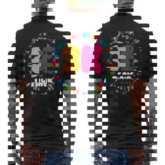 3K Teacher Team Squad Threes Crew PreK Elementary Team Men's Back Print T-Shirt - Monsterry