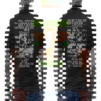 3rd Birthday Zoo Safari Jungle Brother Of The Wild And Three Men's Back Print T-Shirt - Monsterry