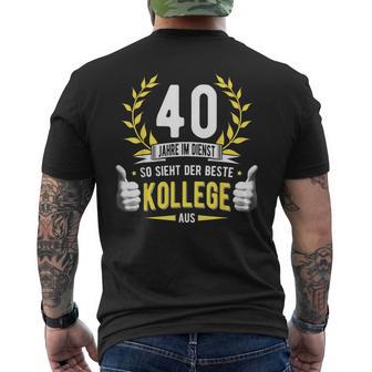 40 Jahre Dienst College Service Anniversary Company Anniversary Decorative T-Shirt mit Rückendruck - Geschenkecke