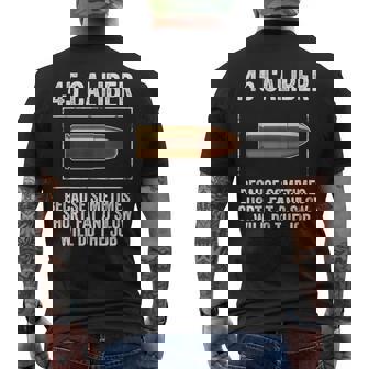 45 Caliber Gun Bullet Guns Gun Control Violence Men's Back Print T-Shirt - Monsterry