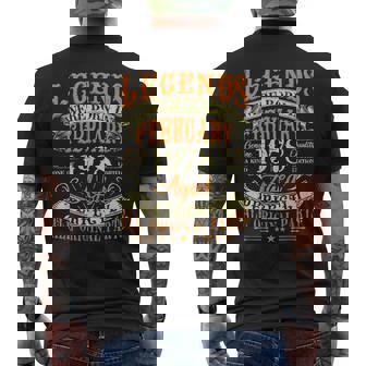 47Th Birthday 47 Years Old Legends Born February 1978 Men's T-shirt Back Print | Seseable UK