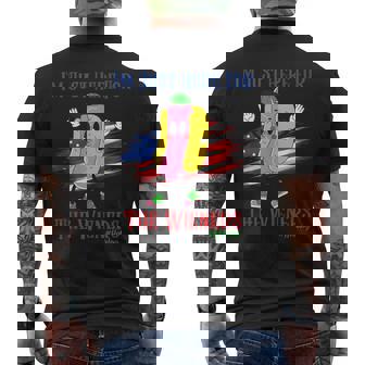 4Th Of July I'm Just Here For The Wieners Hot Dog USA Flag Tank Top Men's Back Print T-Shirt - Monsterry