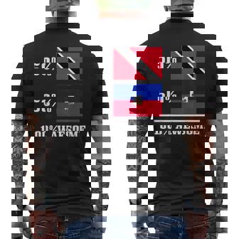 50 Trinidad & Tobago 50 Haiti Flag Men's Back Print T-Shirt - Thegiftio