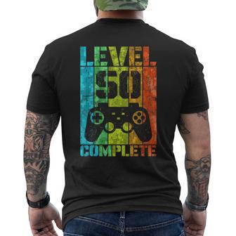 50Th Birthday Man Gamer Level Complete 50 Years T-Shirt mit Rückendruck - Geschenkecke