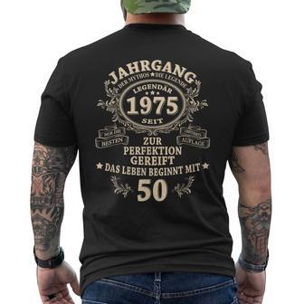 50Th Birthday Man Myth Legendintage 1975 T-Shirt mit Rückendruck - Geschenkecke