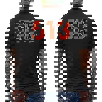 513 Area Code Cincinnati Ohio Native Men's Back Print T-Shirt - Monsterry