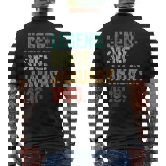 65 Years Old Legend Since January 1960 65Th Birthday Men's T-shirt Back Print | Mazezy