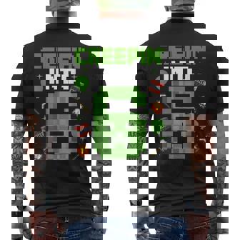 6Th Birthday Gamer Pixel Creepin’ Into 6 Video Game Party Men's T-shirt Back Print | Mazezy