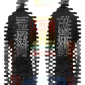 7 Year Anniversary Vintage 7th Wedding Marriage Couple Men's Back Print T-Shirt - Monsterry
