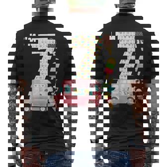 7Th Birthday Crew Ice Cream Truck I'm 7 Bday Ice Cream Party Camiseta Hombre Estampado Espalda - Regaloses