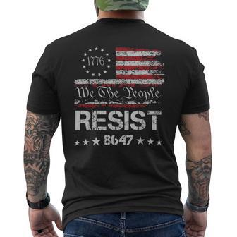 8647 Anti Trump Resist Impeach Trump Impeach 47 86 47 Flag Men's T-shirt Back Print - Thegiftio UK