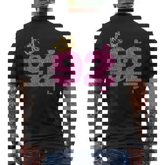 92nd Birthday Crown 92 Years Old Bday Men's Back Print T-Shirt - Monsterry