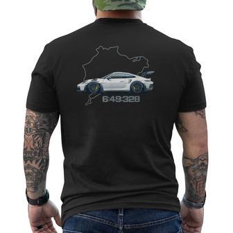 992 Gt3 Rs Silhouette Oldtimer 911 Gt3 Rs Retro Look T-Shirt mit Rückendruck - Geschenkecke