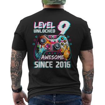 9Th Birthdayideo Game Level 9 Unlockedideo Player Boys T-Shirt mit Rückendruck - Geschenkecke