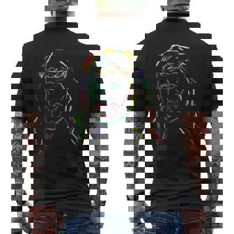 Abstract Jesus Graphic Image Cool Fun Piece Tank Top Men's Back Print T-Shirt - Monsterry