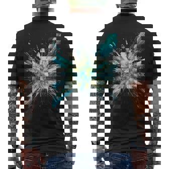 Abstract Space Explosion Art Vibrant Cosmic Burst Supernova Men's Back Print T-Shirt - Monsterry