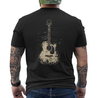 Acoustic Guitar Player Vintage Rock Graphic Men's T-shirt Back Print - Thegiftio UK