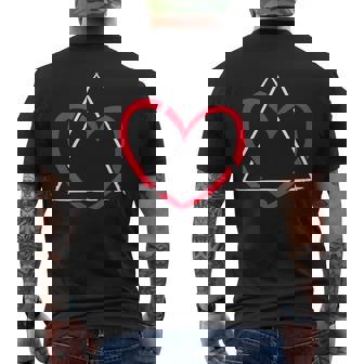 Adopt Symbol Triangle Heart Gotcha Day Family Adoption Men's Back Print T-Shirt - Monsterry