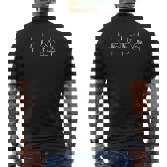 Adoption Heartbeat EKG Pulse Adopt Symbol Forster Adopting Men's Back Print T-Shirt - Monsterry
