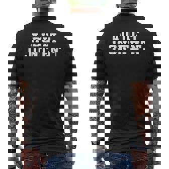 Adult Content Bold Type Adult Content Men's T-shirt Back Print - Monsterry
