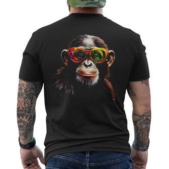 Affe Sonnenbrille Tier Zoo Bunt Kunst Affe T-Shirt mit Rückendruck - Geschenkecke