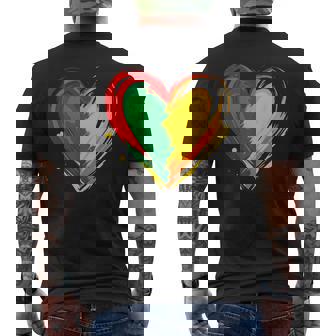 African Heart Black History Month African American Men's T-shirt Back Print | Mazezy