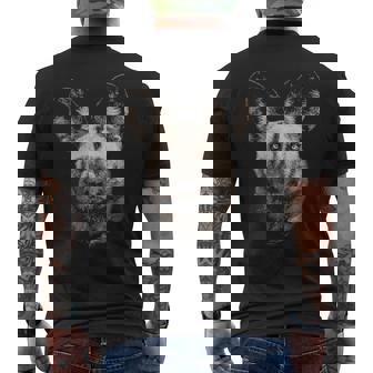 African Wild Dog Portrait Wildlife Safari Theme Men's Back Print T-Shirt - Monsterry