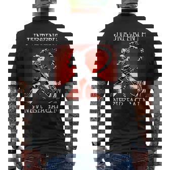 Never Again Juneteenth T Shirt-End Of Slavery Tshirt Men's Back Print T-Shirt - Monsterry