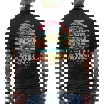 Akumal Mexico Tropical Sunset Beach Souvenir Vacation Men's Back Print T-Shirt - Monsterry